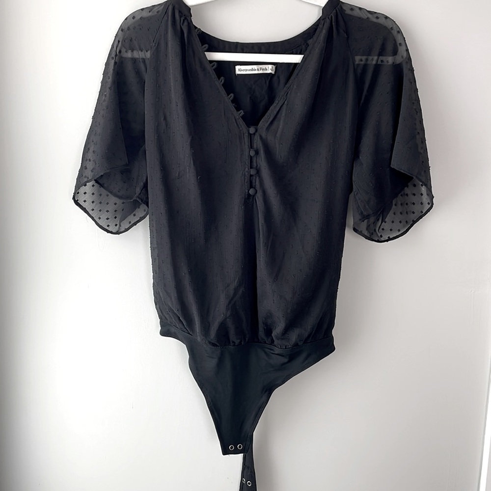 ABERCROMBIE & FITCH - Black Polka Dot Body Suit